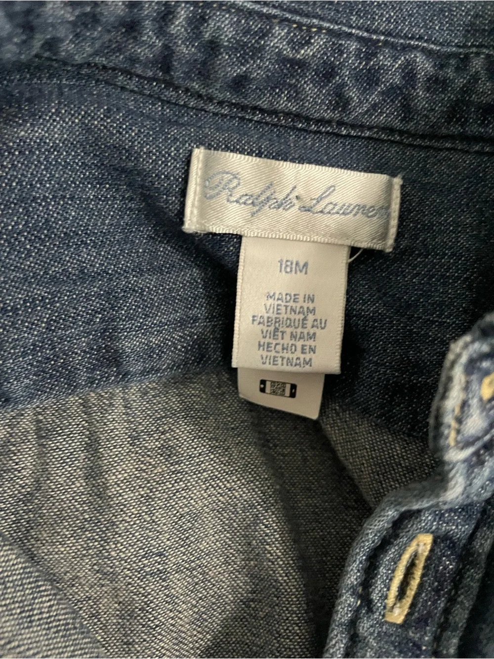 Ralph Lauren Dark Denim Shirt Dress with Pony Logo
